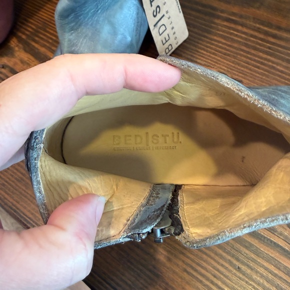 Bed Stu Yell women's ankle boot Bench Made leather NWT 9.5 Rustic Blue Booties - Picture 6 of 12